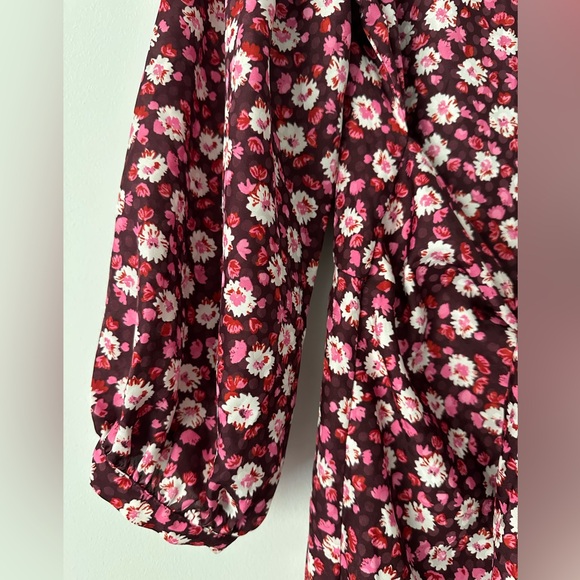 Ann Taylor Floral Maxi Dress - Burgundy, Pink and White - Picture 5 of 7